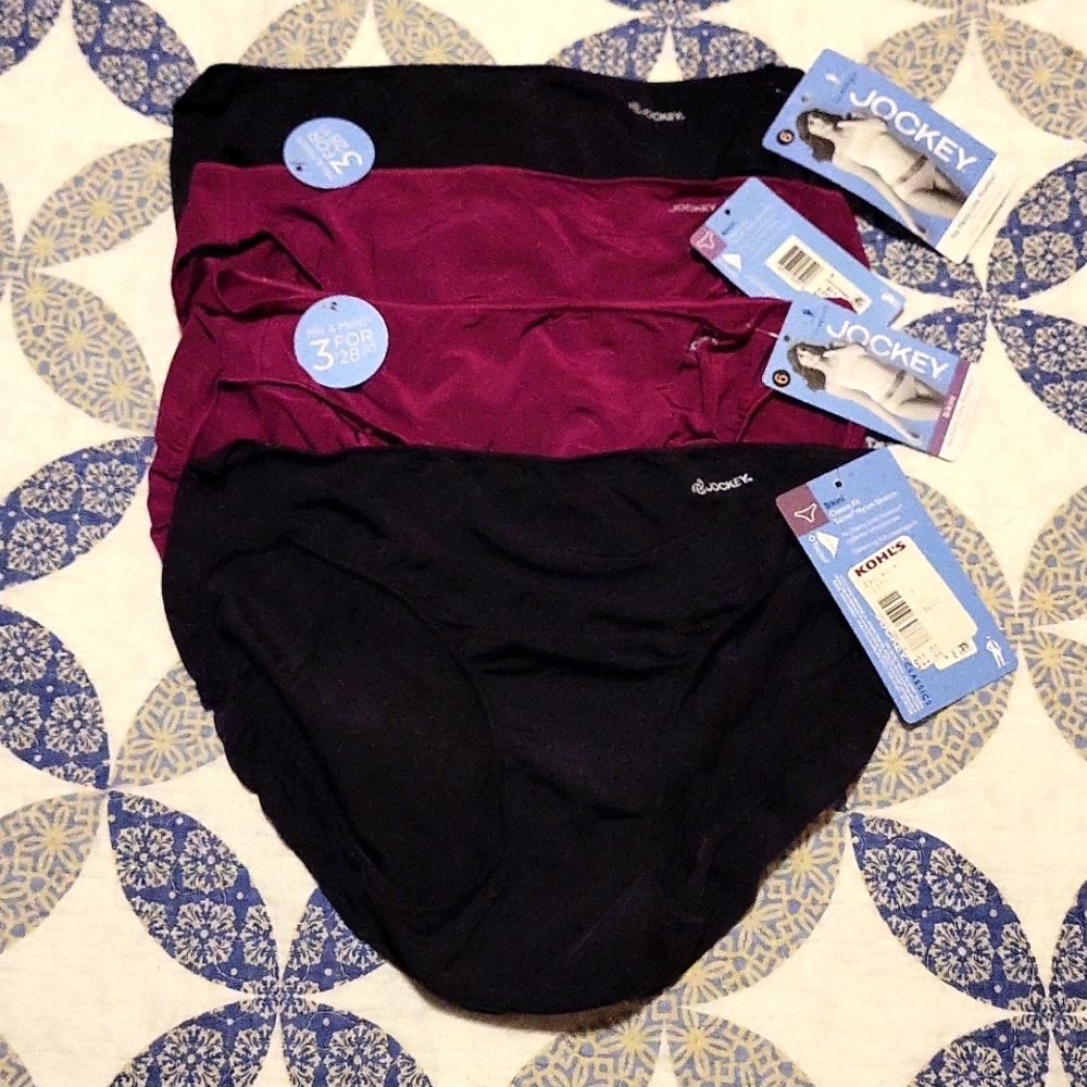 Jockey Bikini Nylon No Panty Line Size 6-4 pair